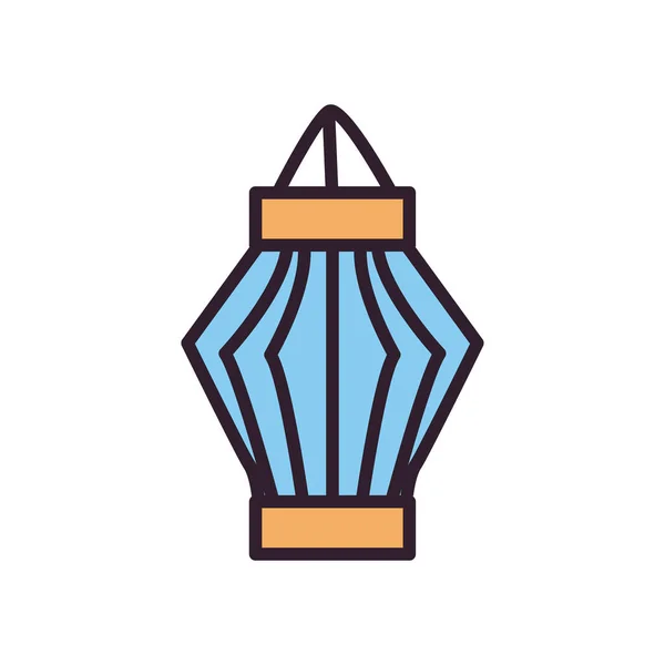 Linha lanterna listrada e design de vetor ícone de estilo de preenchimento — Vetor de Stock