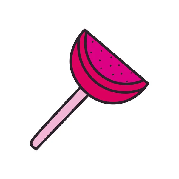 Línea de dulces de sandía dulce y relleno icono de diseño de vectores de estilo — Vector de stock