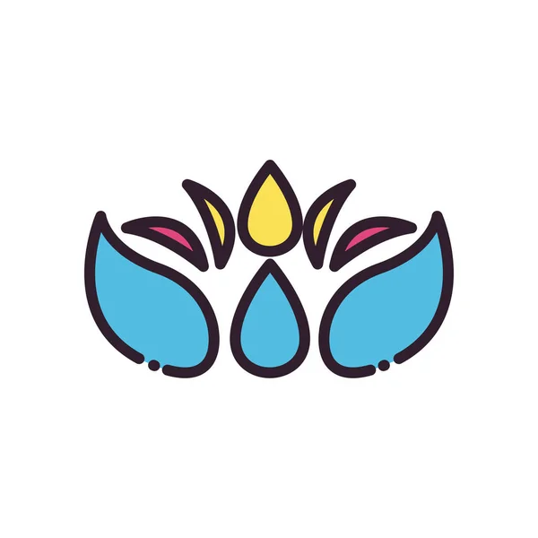Soyut çiçek satırı ve biçim ikonu vektör tasarımını doldur — Stok Vektör
