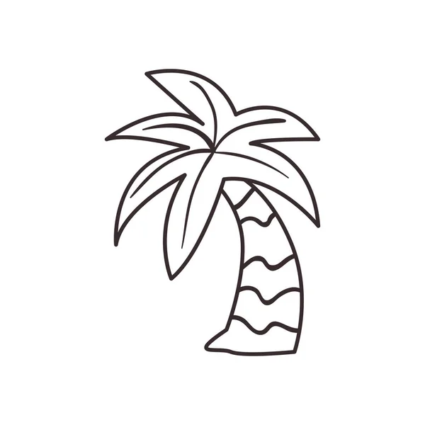 Palma drzewo linia styl ikona wektor projekt — Wektor stockowy