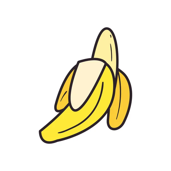 Bananenlinie und Füllstil-Icon-Vektor-Design — Stockvektor