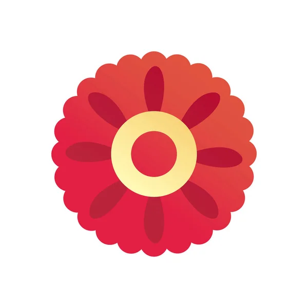 Chinese bloem in cirkel vormige gradiënt stijl pictogram vector ontwerp — Stockvector