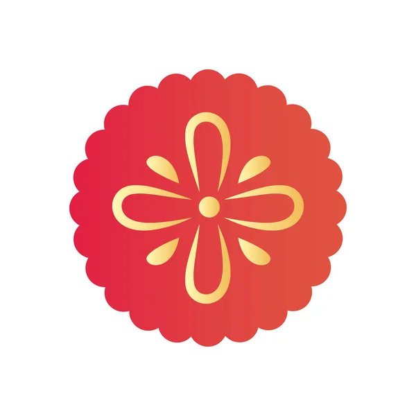 Flor china en forma de círculo diseño de vectores de estilo degradado icono — Vector de stock