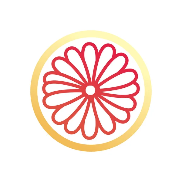 Chinese bloem in cirkel vormige gradiënt stijl pictogram vector ontwerp — Stockvector
