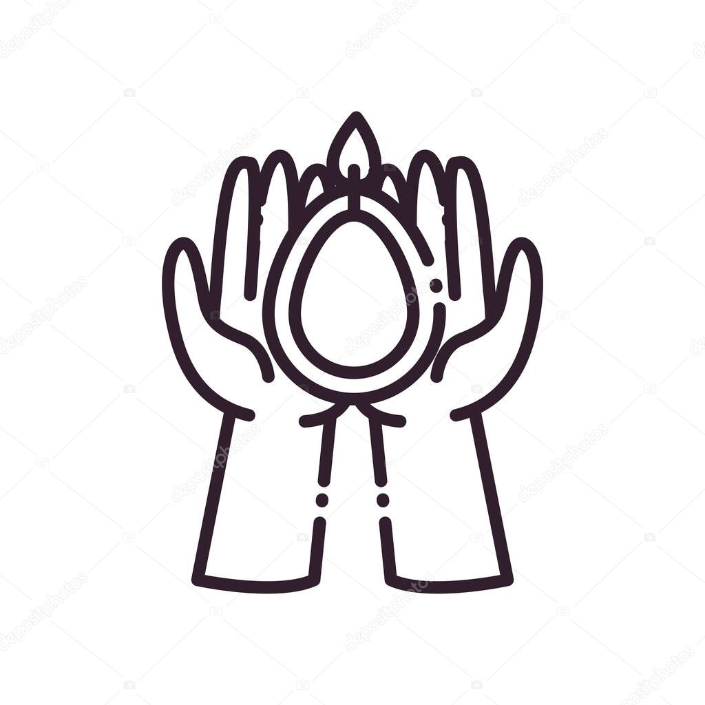 Diwali Candle On Open Hands Line Style Icon Design Indian Culture And Hinduism Theme Vector Illustration Premium Vector In Adobe Illustrator Ai Ai Format Encapsulated Postscript Eps Eps Format