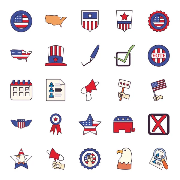 Usa εκλογική γραμμή και συμπληρώστε τα σύμβολα στυλ που διανυσματικό σχεδιασμό — Διανυσματικό Αρχείο