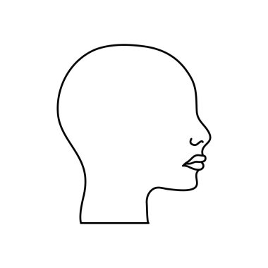 İnsan vücudu konsepti, kafa simgesi, çizgi biçimi