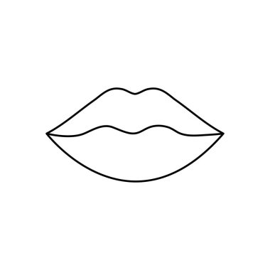 İnsan vücudu konsepti, ağız dudak simgesi, çizgi tarzı