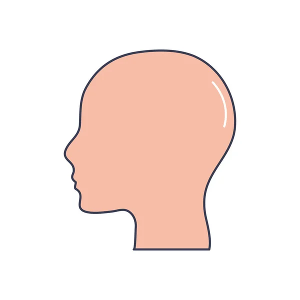 Icono de la cabeza del perfil, estilo de relleno de línea — Vector de stock