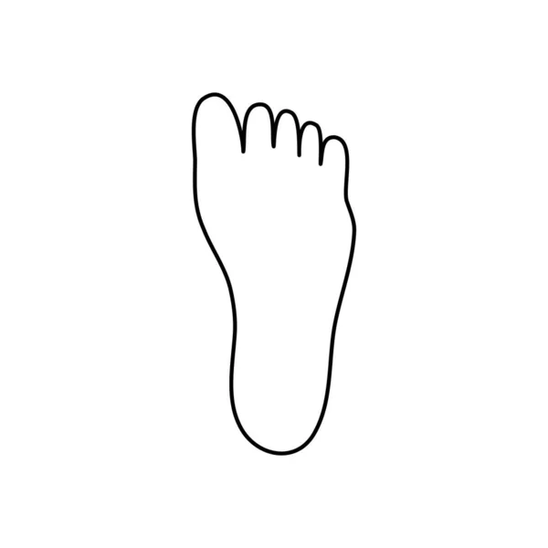 Concept du corps humain, icône du pied, style ligne — Image vectorielle