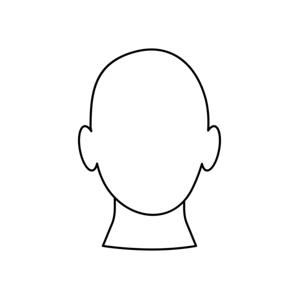 Concepto del cuerpo humano, icono de la cabeza, estilo de línea — Vector de stock