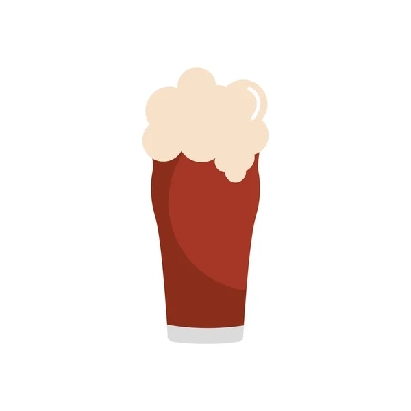 Glass of beer icon, flat style — Stock Vector