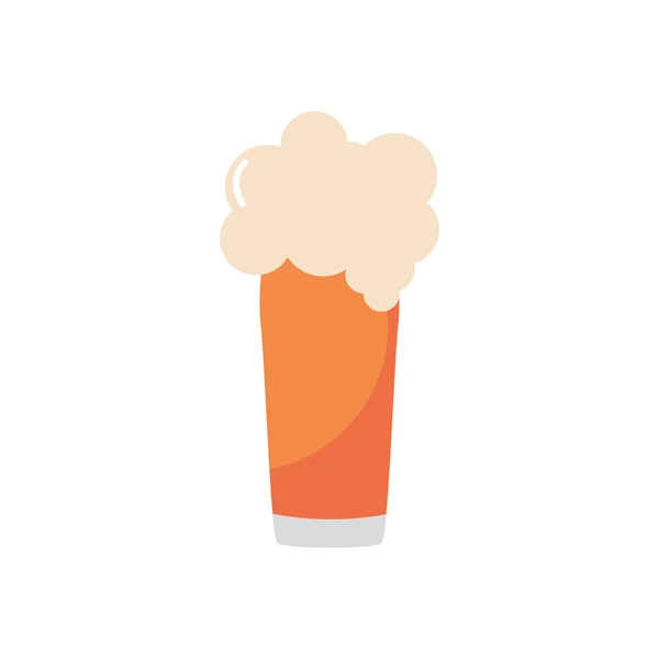 Vidro da imagem do ícone de cerveja, estilo plano — Vetor de Stock