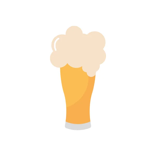 Pivní skleněná ikona, plochý styl — Stockový vektor