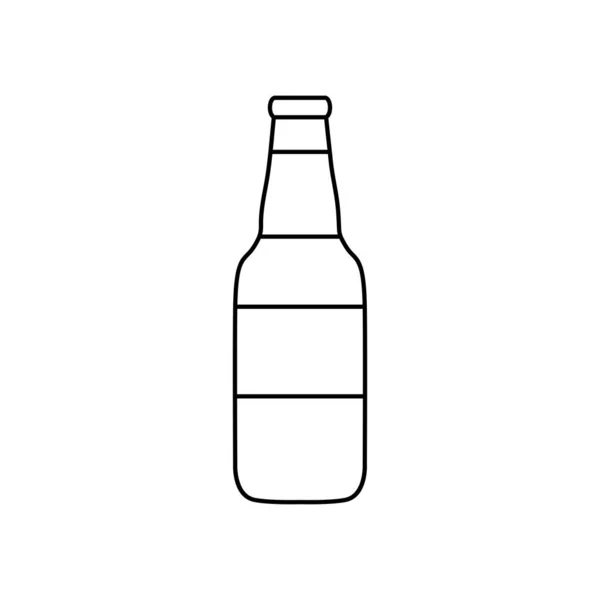 Flasche Bier-Ikone, Linie-Stil — Stockvektor