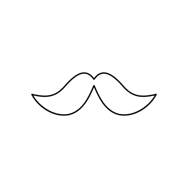 Mustasch ikon bild, linje stil — Stock vektor