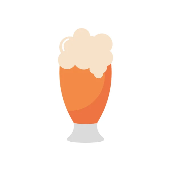 Lager beer glass icon, flat style — Stock Vector