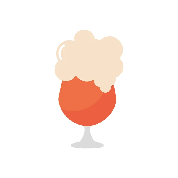 Copa de cerveza con icono de espuma, estilo plano — Archivo Imágenes Vectoriales