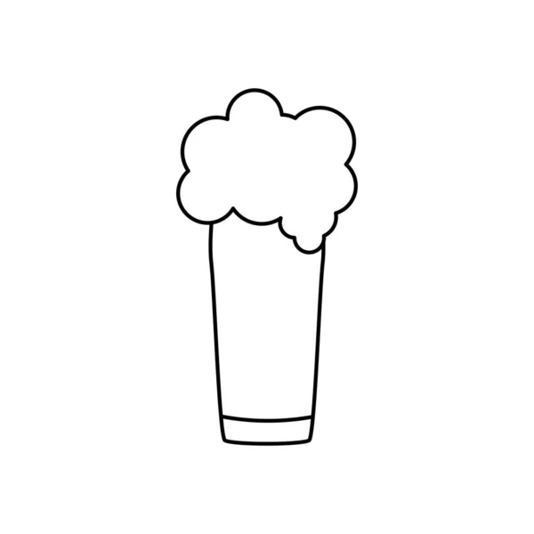 Immagine icona di vetro di birra, stile linea — Vettoriale Stock