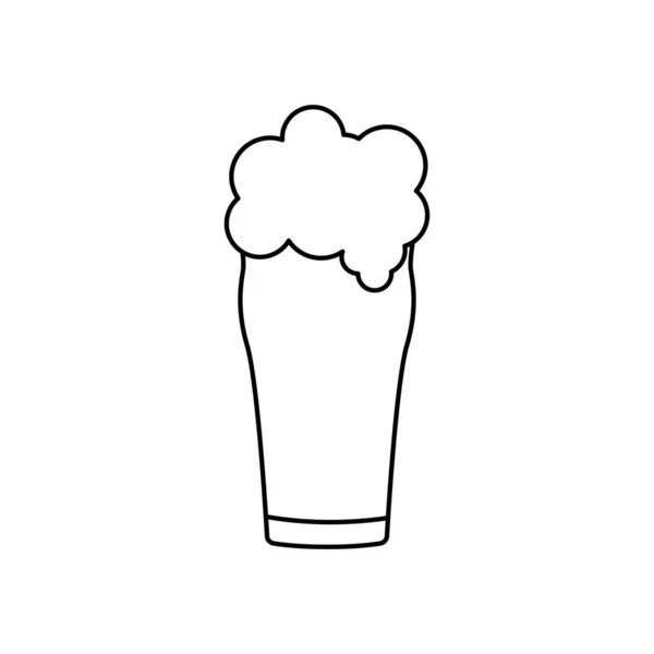 Vetro di icona della birra, stile linea — Vettoriale Stock