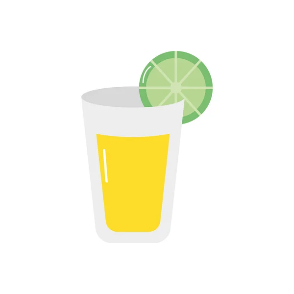 Lemonade glass icon, flat style — Stock Vector