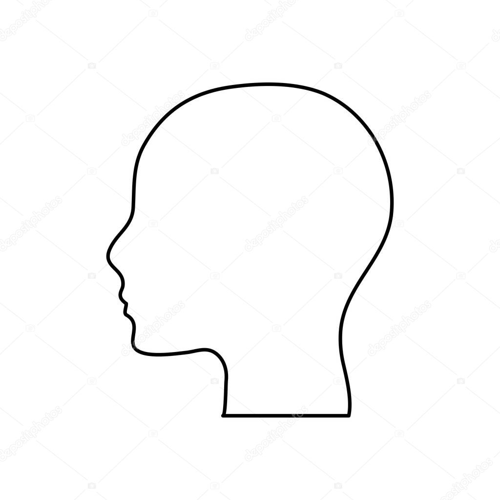 profile head icon, line style