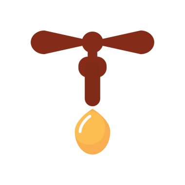 Damla simgesi olan bira musluğu, düz stil