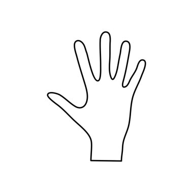 İnsan vücudu konsepti, el simgesi, çizgi biçimi