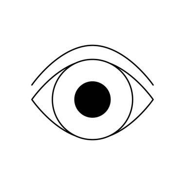 İnsan vücudu konsepti, insan gözü simgesi, çizgi biçimi