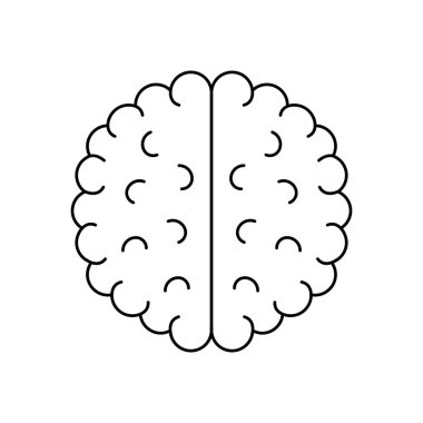 İnsan vücudu konsepti, beyin organı simgesi, çizgi biçimi