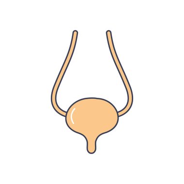 İnsan vücudu konsepti, mesane ikonu, satır doldurma tarzı