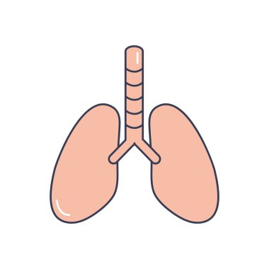 İnsan vücudu konsepti, akciğer organ simgesi, satır doldurma biçimi