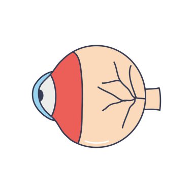 İnsan vücudu konsepti, göz organı simgesi, satır doldurma biçimi