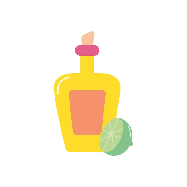 Icono de la botella de tequila mexicana, estilo plano — Archivo Imágenes Vectoriales