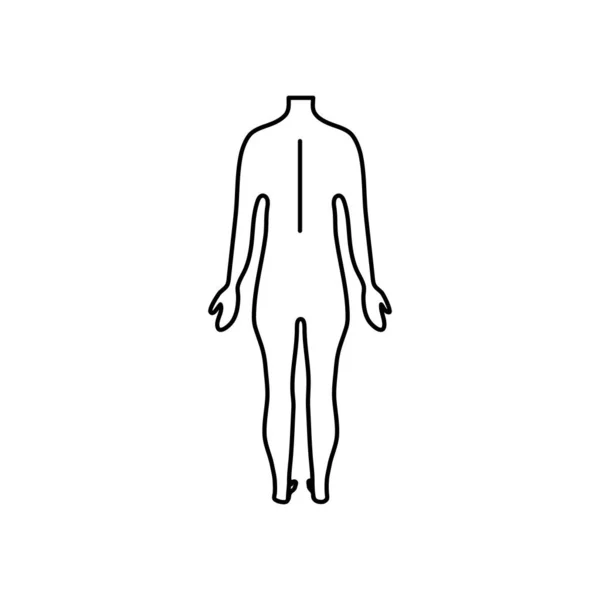 Espalda icono del cuerpo humano, estilo de línea — Vector de stock