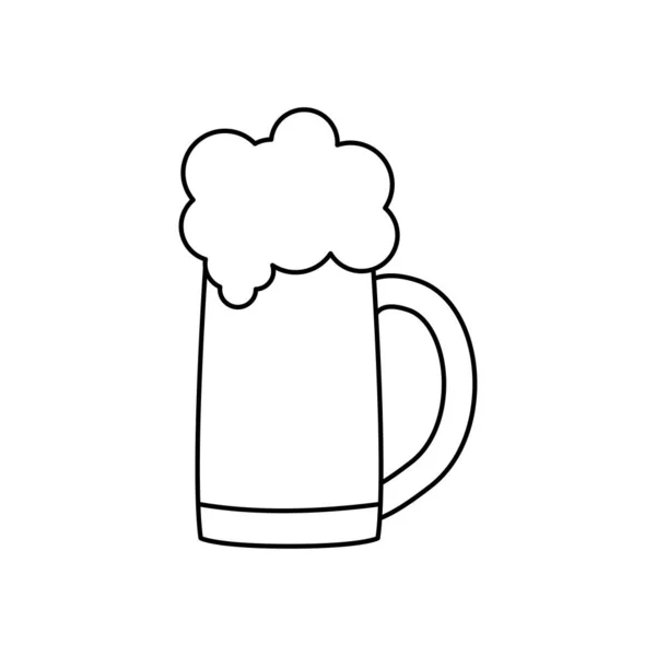 Beer mug icon, line style — Stock Vector