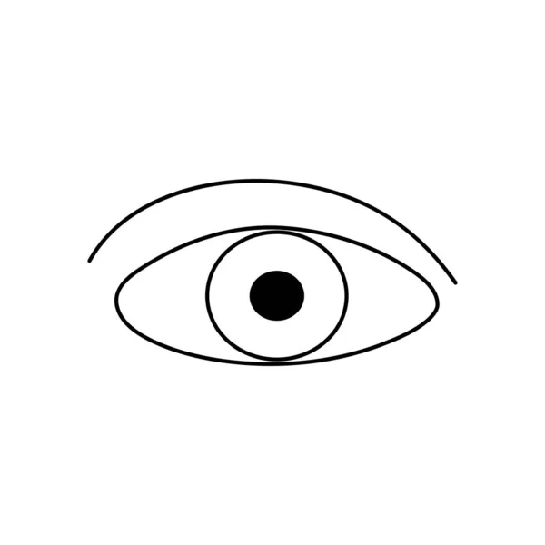 Conceito de corpo humano, ícone do olho, estilo de linha — Vetor de Stock