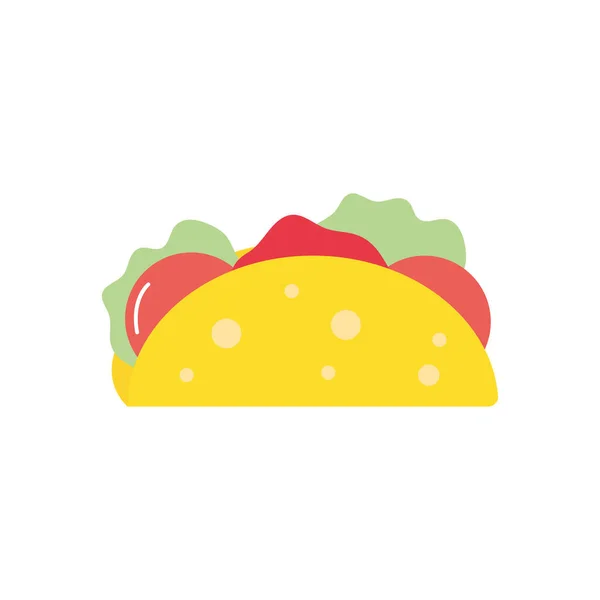 Meksykańska ikona taco, płaski styl — Wektor stockowy