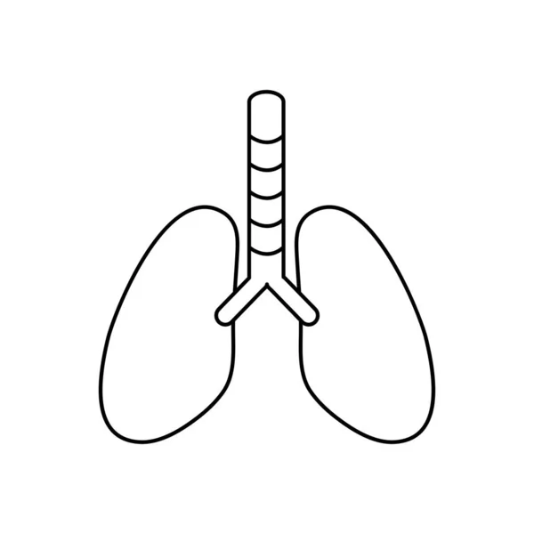 Menselijk lichaam concept, longen orgaan icoon, lijn stijl — Stockvector