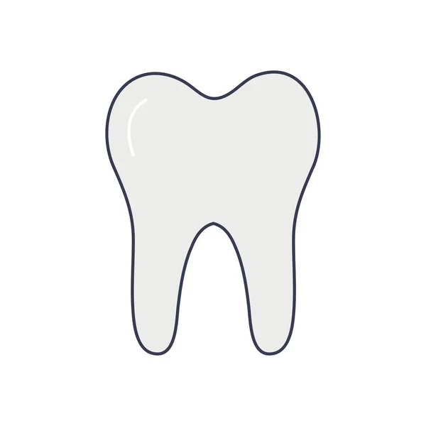 Menselijk lichaam concept, tand pictogram, lijn vullen stijl — Stockvector
