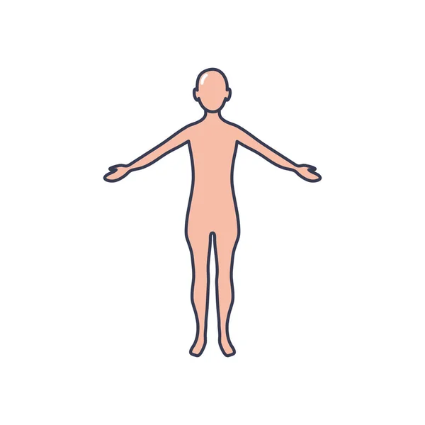 Symbol des menschlichen Körpers, Zeilenfüllstil — Stockvektor