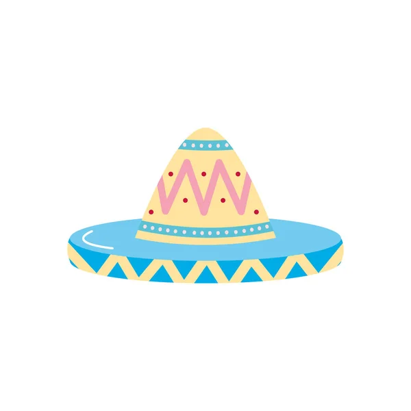 Μεξικάνικο καπέλο εικονίδιο, επίπεδη στυλ — Διανυσματικό Αρχείο