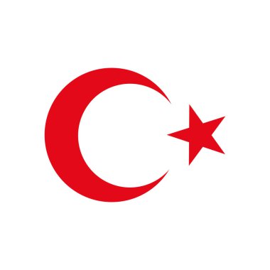 Türkiye Cumhuriyeti konsepti, Yıldız ve Hilal simgesi, düz stil