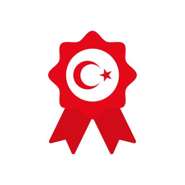 Hindi hilal dizaynlı ödül kurdelesi, düz stil.