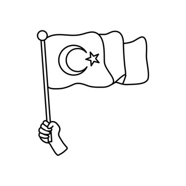 Hindi bayrağını tutan el, sıra tarzı.