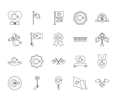 Simge sembolleri ve hindi cumhuriyeti, satır tarzı