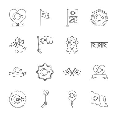 Hindi cumhuriyeti ve hindi bayrakları ikonu, sıra tarzı