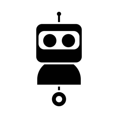 Robot konsepti, karikatür robot simgesi, siluet tarzı