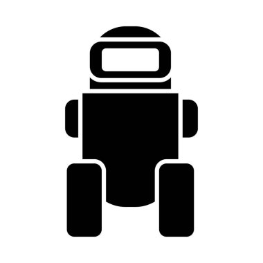 Tekerlek simgesi olan robot, siluet tarzı