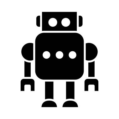 büyük kare robot simgesi, siluet biçimi